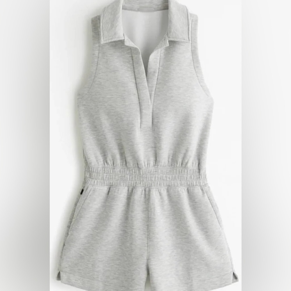 A&F YPB Black neoKnit Polo Romper